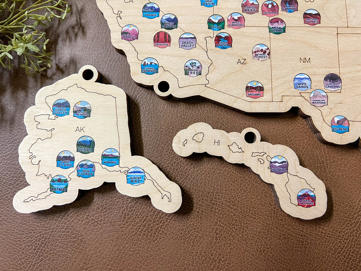 Printed Tokens USA National Parks Bucket List Map