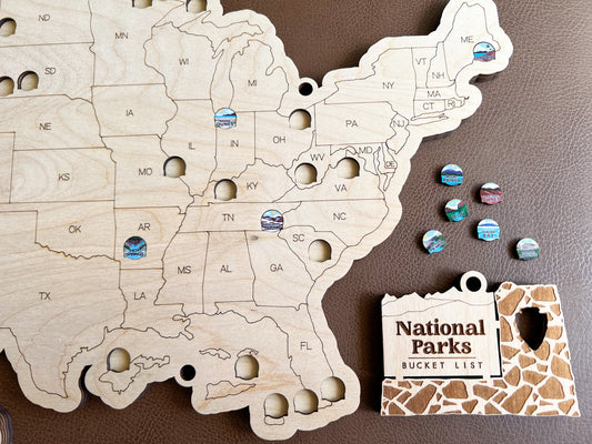 Printed Tokens USA National Parks Bucket List Map