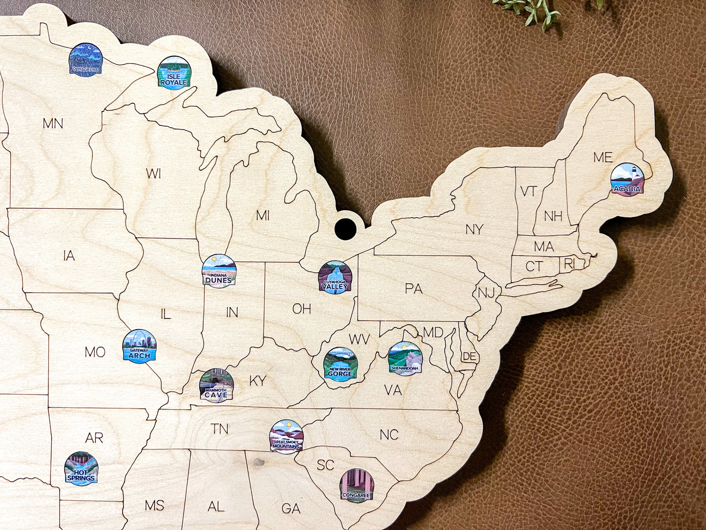 Printed Tokens USA National Parks Bucket List Map