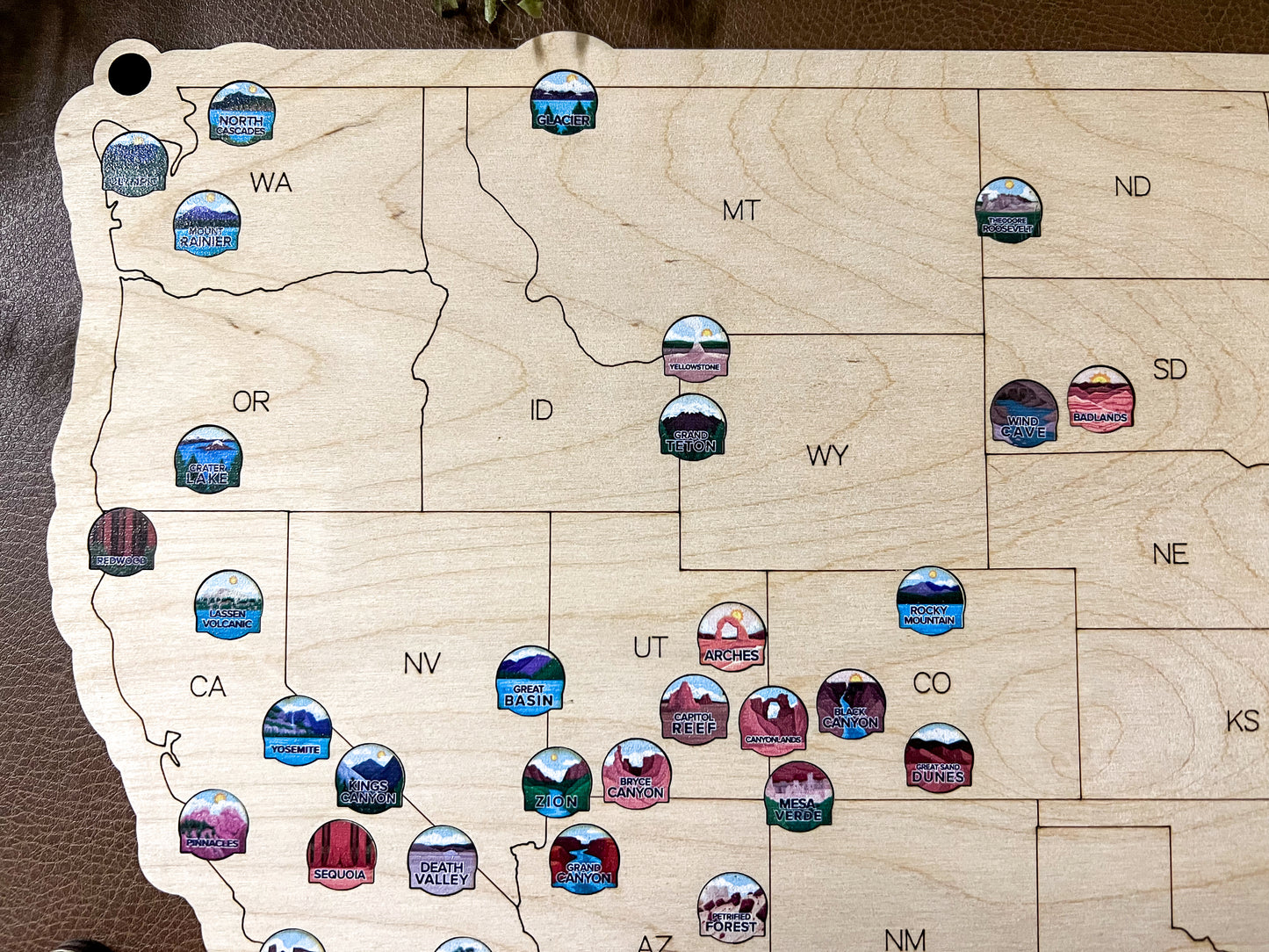 Printed Tokens USA National Parks Bucket List Map