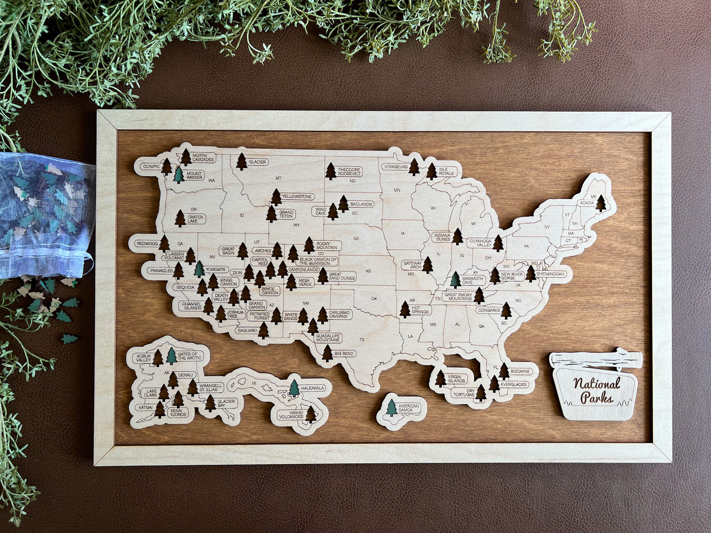 USA National Parks Bucket List Map