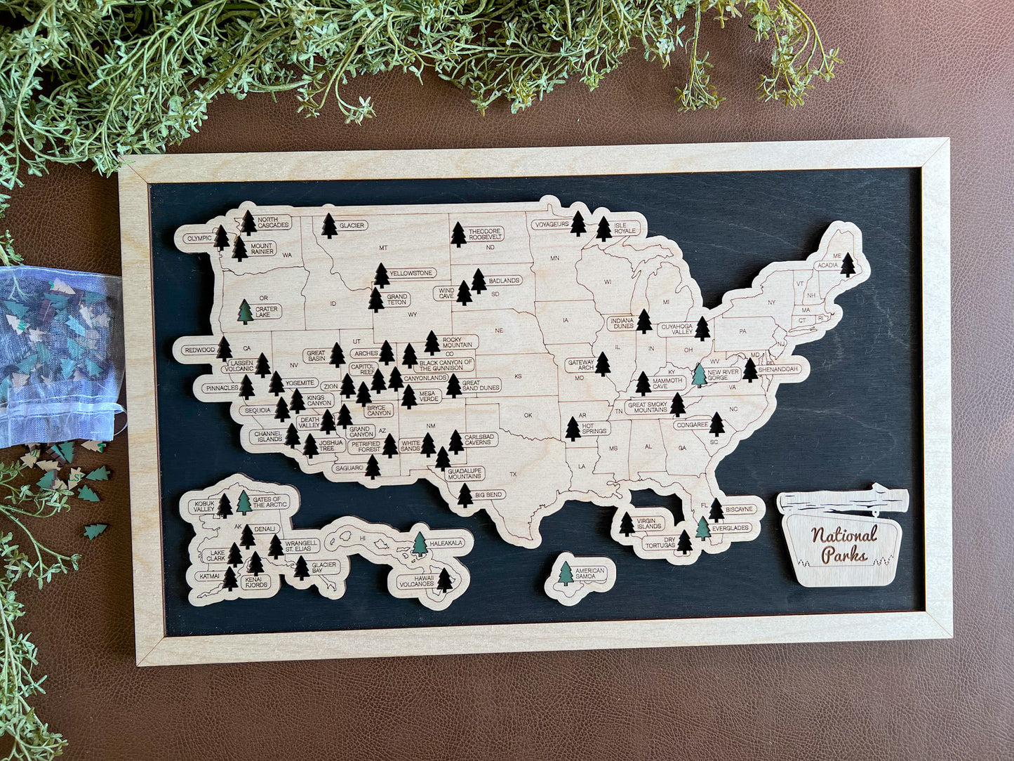 USA National Parks Bucket List Map