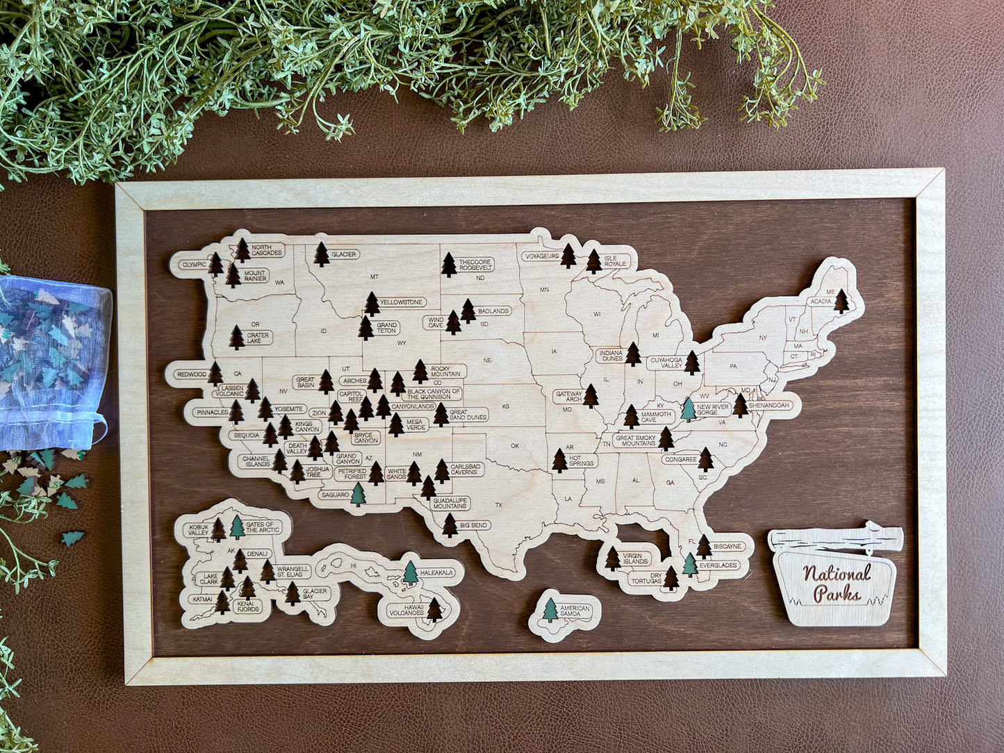 USA National Parks Bucket List Map