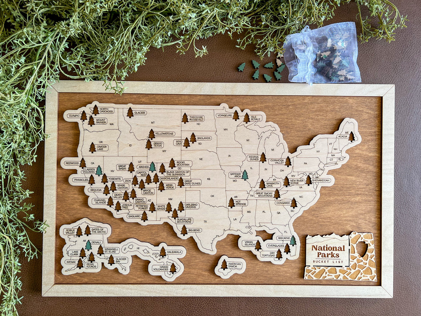 USA National Parks Bucket List Map