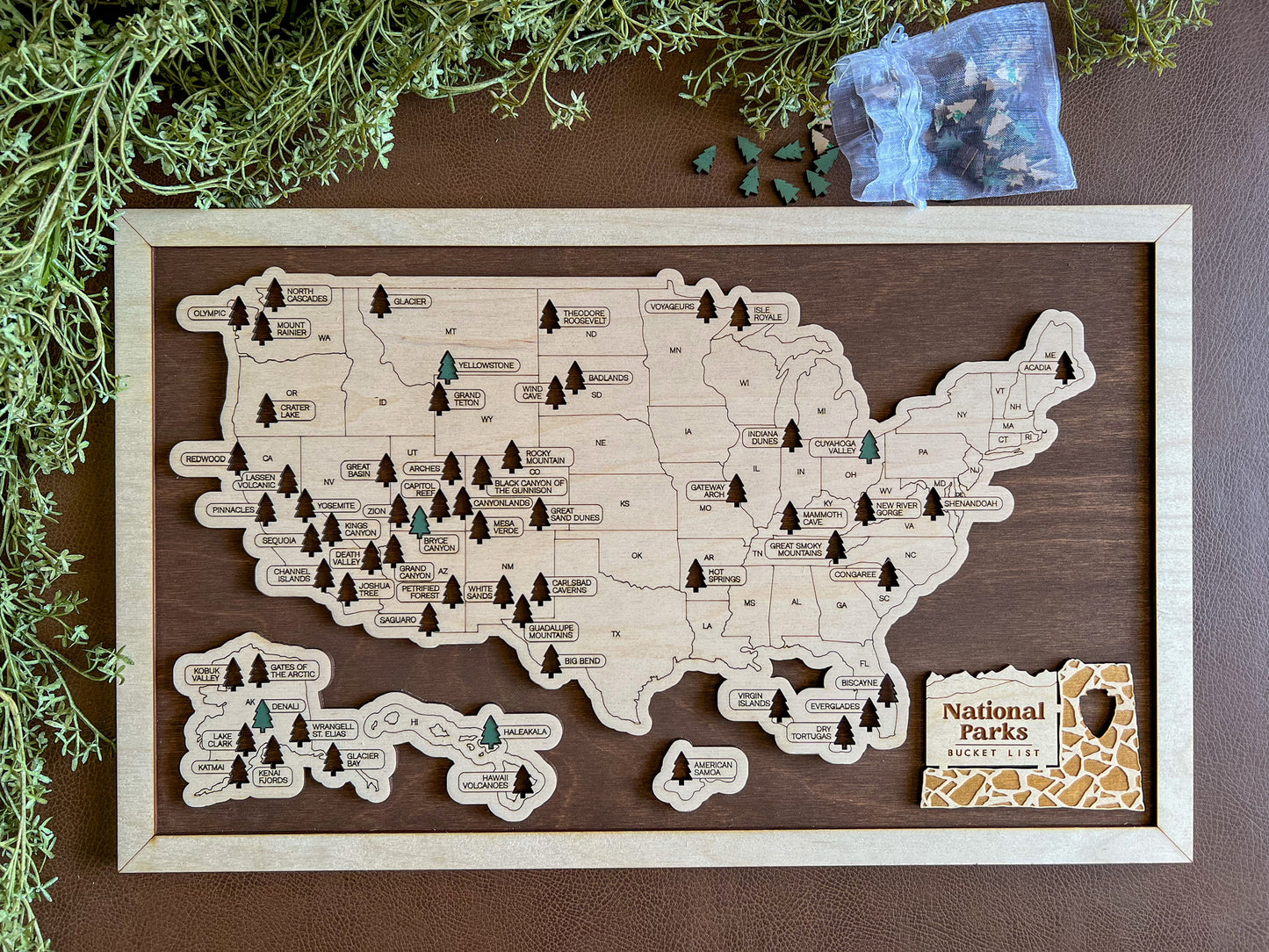 USA National Parks Bucket List Map