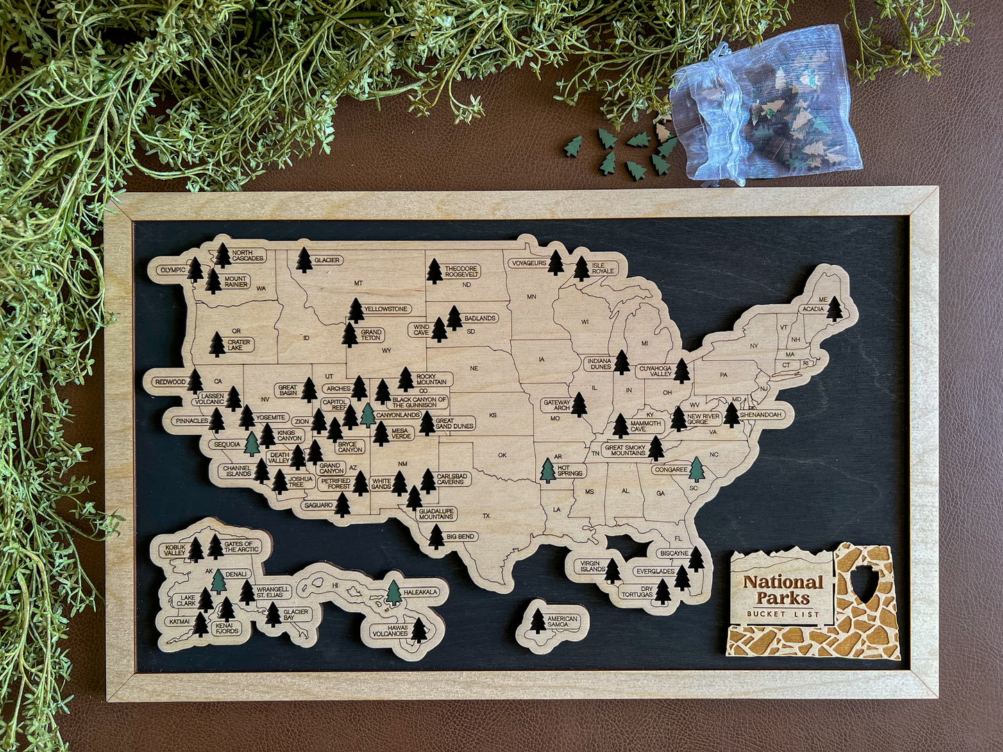 USA National Parks Bucket List Map