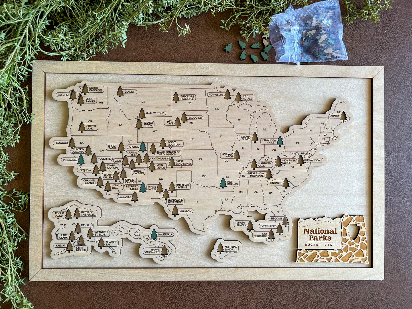 USA National Parks Bucket List Map