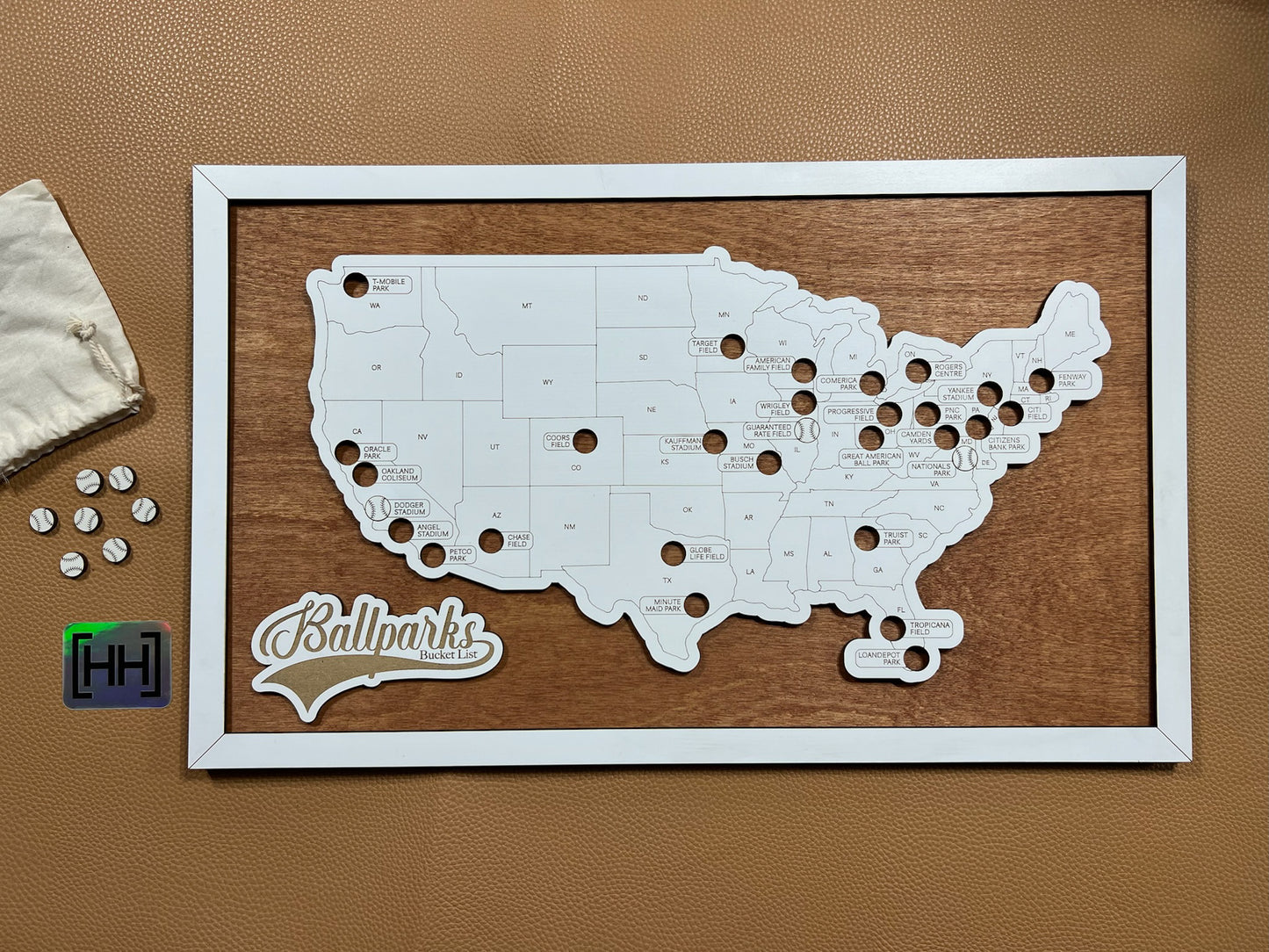 Pro Baseball Bucket List Map