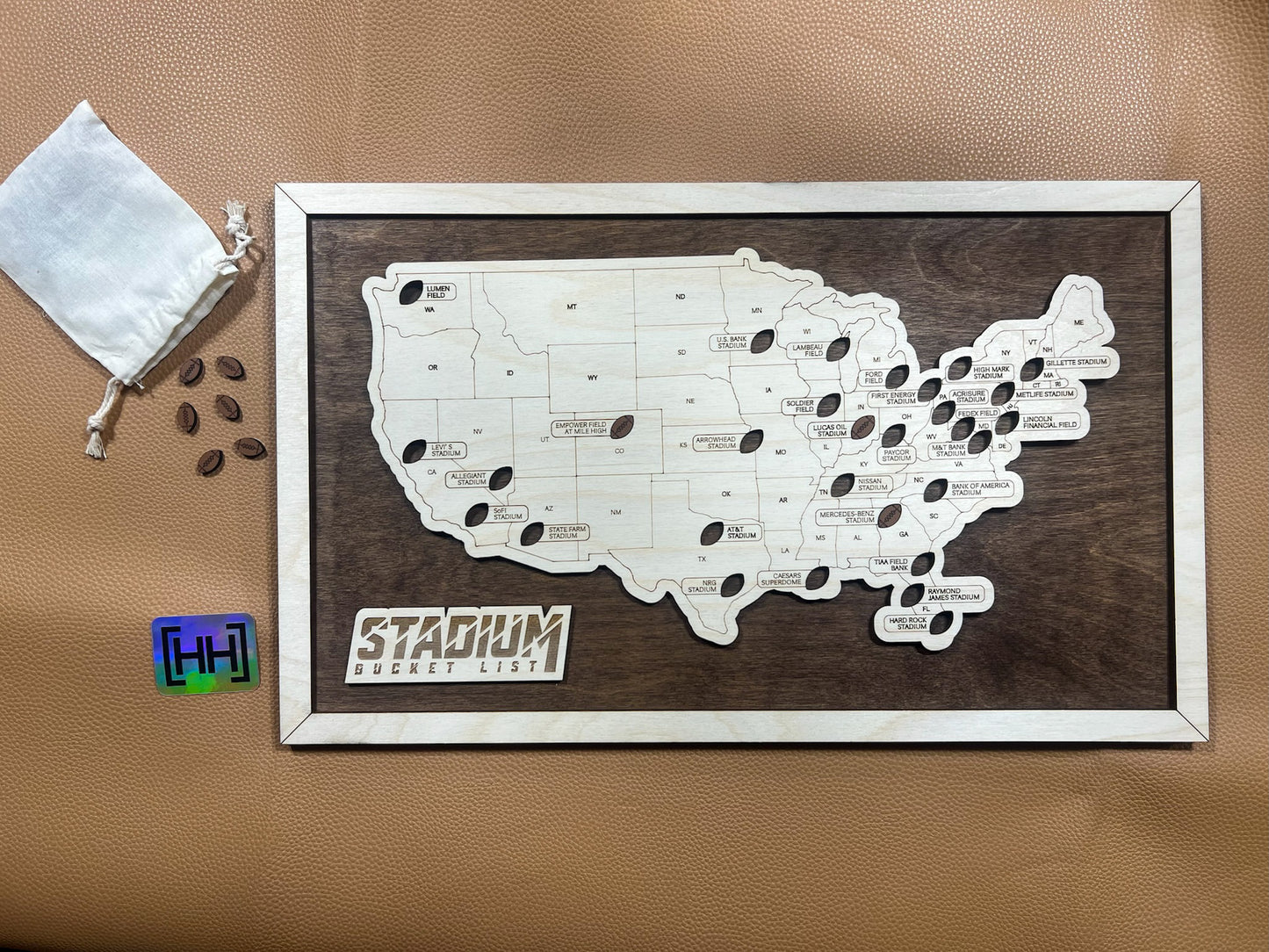 Pro Football Bucket List Map