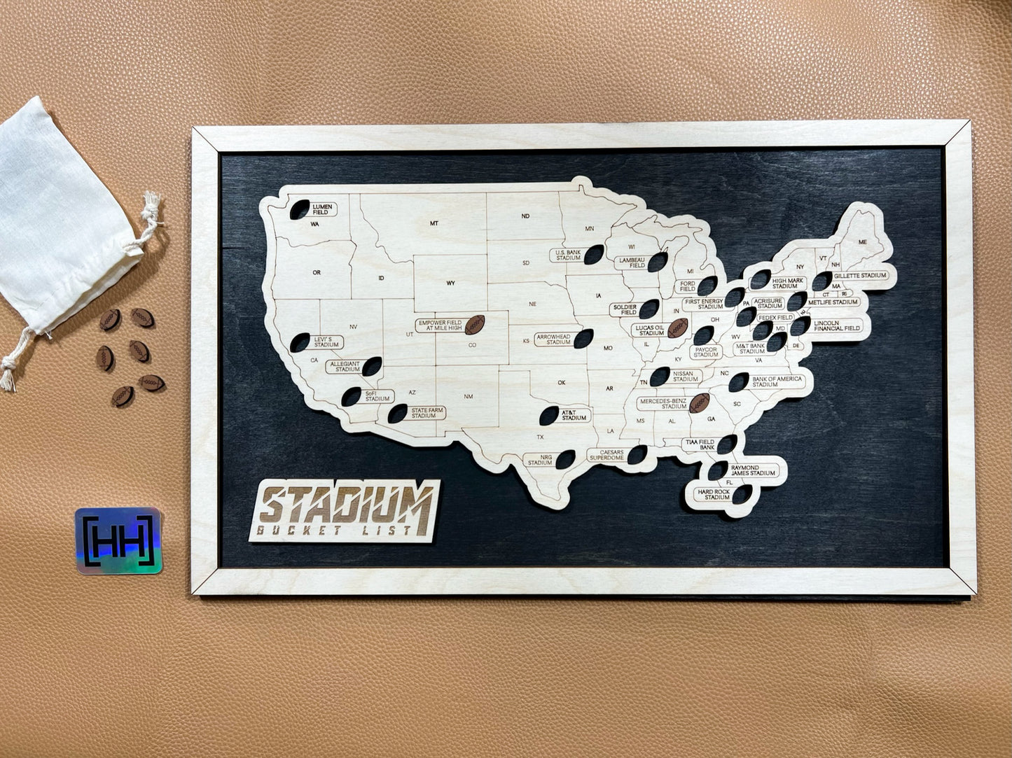 Pro Football Bucket List Map