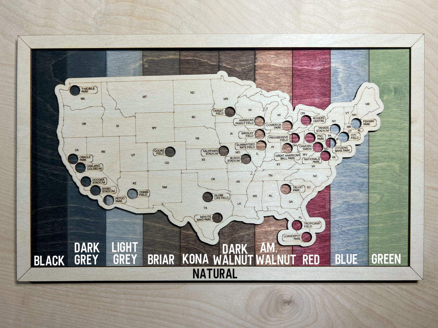 USA National Parks Bucket List Map