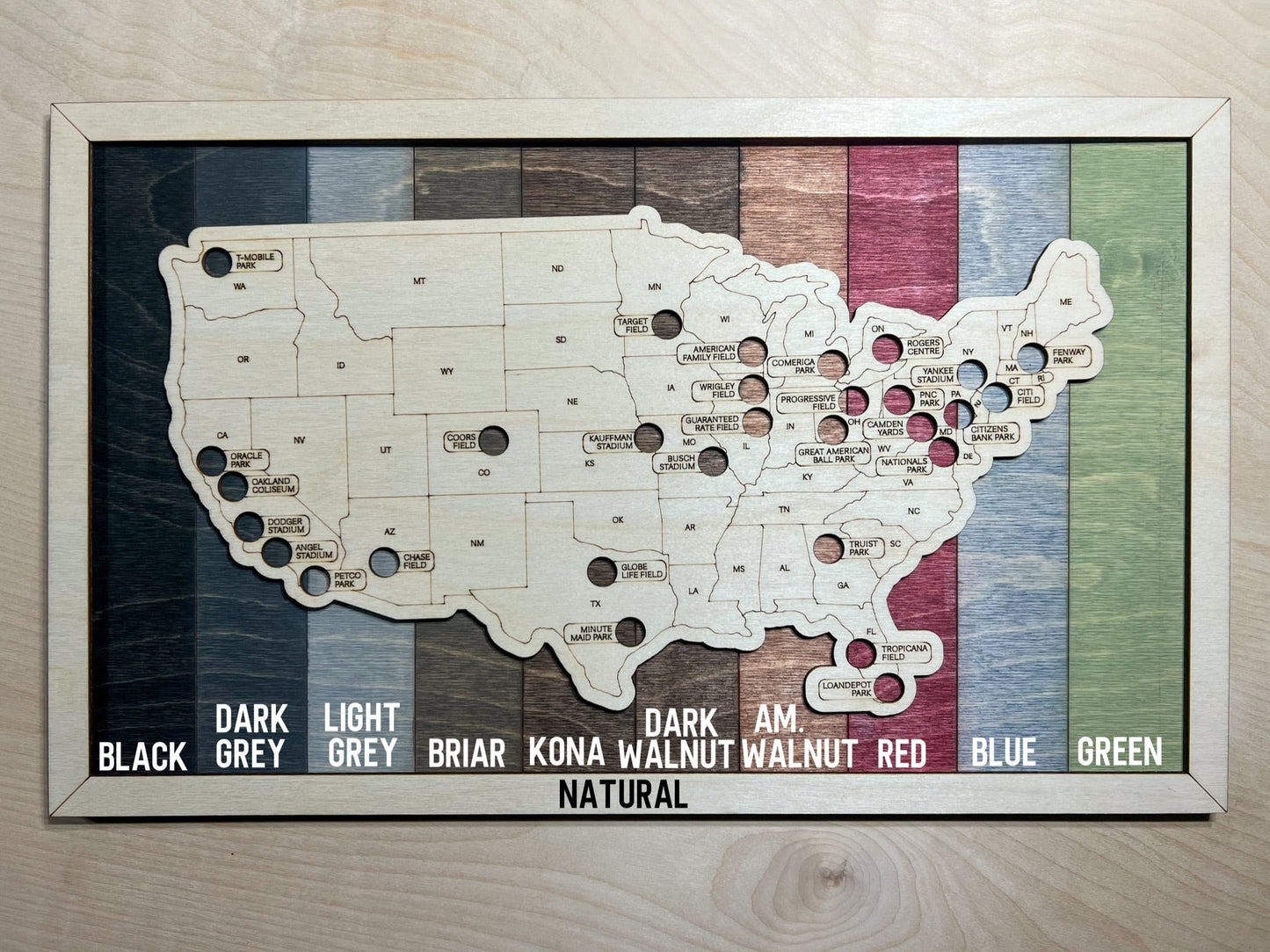 Printed Tokens USA National Parks Bucket List Map