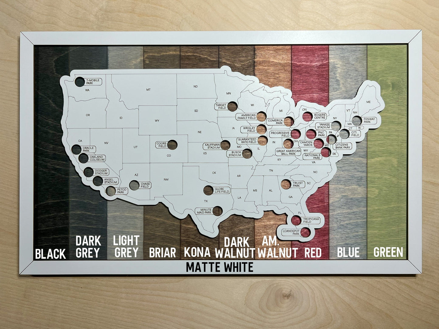 Printed Tokens USA National Parks Bucket List Map